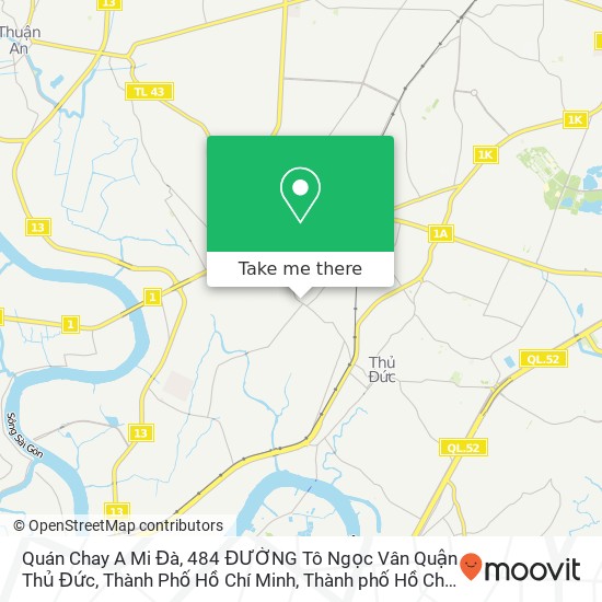 Bản đồ Quán Chay A Mi Đà, 484 ĐƯỜNG Tô Ngọc Vân Quận Thủ Đức, Thành Phố Hồ Chí Minh