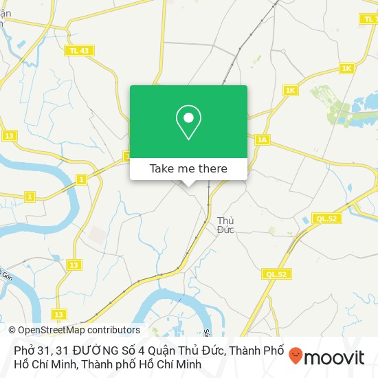 Bản đồ Phở 31, 31 ĐƯỜNG Số 4 Quận Thủ Đức, Thành Phố Hồ Chí Minh