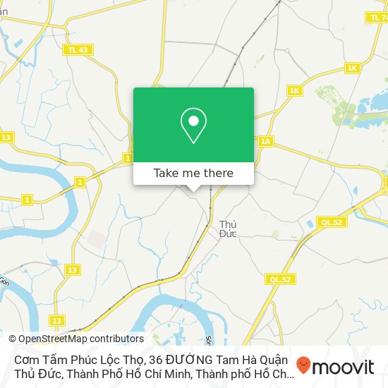 Bản đồ Cơm Tấm Phúc Lộc Thọ, 36 ĐƯỜNG Tam Hà Quận Thủ Đức, Thành Phố Hồ Chí Minh
