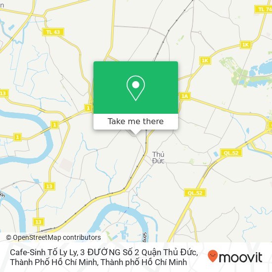 Bản đồ Cafe-Sinh Tố Ly Ly, 3 ĐƯỜNG Số 2 Quận Thủ Đức, Thành Phố Hồ Chí Minh