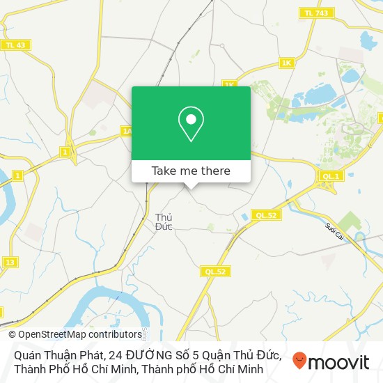 Bản đồ Quán Thuận Phát, 24 ĐƯỜNG Số 5 Quận Thủ Đức, Thành Phố Hồ Chí Minh