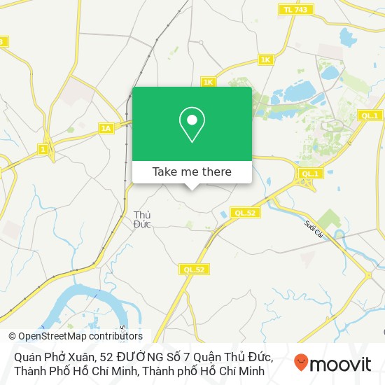 Bản đồ Quán Phở Xuân, 52 ĐƯỜNG Số 7 Quận Thủ Đức, Thành Phố Hồ Chí Minh