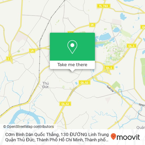 Bản đồ Cơm Bình Dân Quốc Thắng, 130 ĐƯỜNG Linh Trung Quận Thủ Đức, Thành Phố Hồ Chí Minh