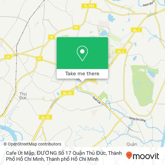 Bản đồ Cafe Út Mập, ĐƯỜNG Số 17 Quận Thủ Đức, Thành Phố Hồ Chí Minh