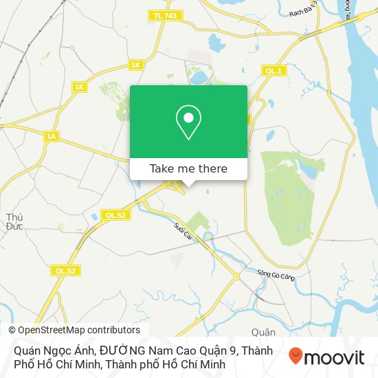 Bản đồ Quán Ngọc Ánh, ĐƯỜNG Nam Cao Quận 9, Thành Phố Hồ Chí Minh