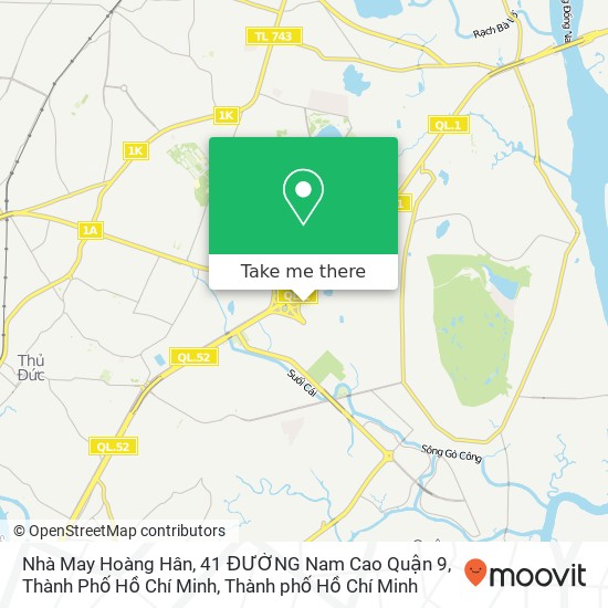 Bản đồ Nhà May Hoàng Hân, 41 ĐƯỜNG Nam Cao Quận 9, Thành Phố Hồ Chí Minh