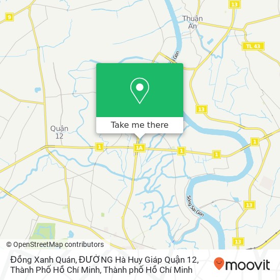 Bản đồ Đồng Xanh Quán, ĐƯỜNG Hà Huy Giáp Quận 12, Thành Phố Hồ Chí Minh