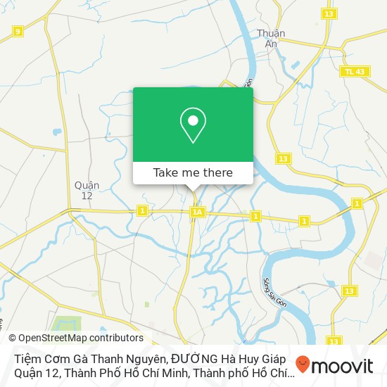 Bản đồ Tiệm Cơm Gà Thanh Nguyên, ĐƯỜNG Hà Huy Giáp Quận 12, Thành Phố Hồ Chí Minh
