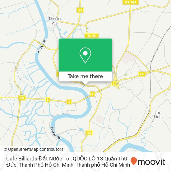 Bản đồ Cafe Billiards Đất Nước Tôi, QUỐC LỘ 13 Quận Thủ Đức, Thành Phố Hồ Chí Minh