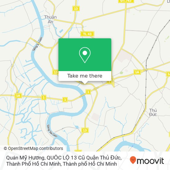 Bản đồ Quán Mỹ Hương, QUỐC LỘ 13 Cũ Quận Thủ Đức, Thành Phố Hồ Chí Minh