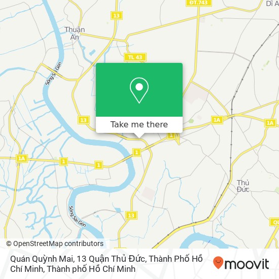 Bản đồ Quán Quỳnh Mai, 13 Quận Thủ Đức, Thành Phố Hồ Chí Minh