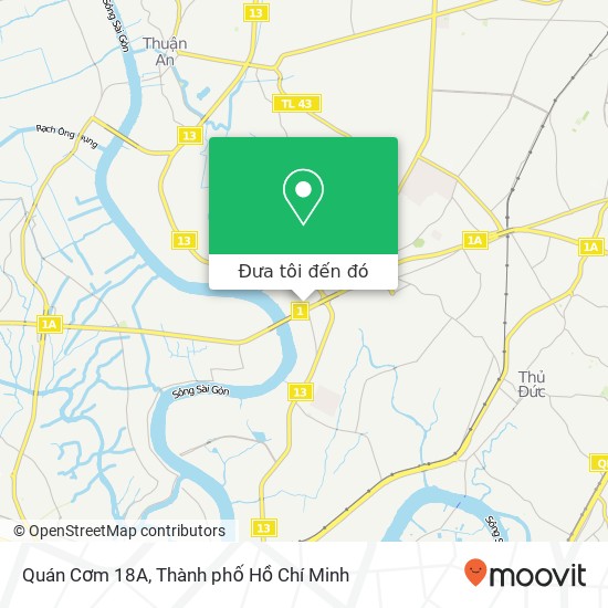 Bản đồ Quán Cơm 18A, QUỐC LỘ 13 Cũ Quận Thủ Đức, Thành Phố Hồ Chí Minh