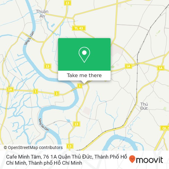 Bản đồ Cafe Minh Tâm, 76 1A Quận Thủ Đức, Thành Phố Hồ Chí Minh
