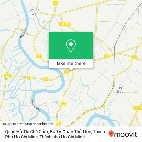 Bản đồ Quán Hủ Tíu Chú Cấm, 54 1A Quận Thủ Đức, Thành Phố Hồ Chí Minh