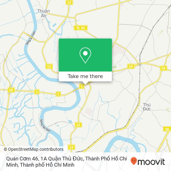 Bản đồ Quán Cơm 46, 1A Quận Thủ Đức, Thành Phố Hồ Chí Minh