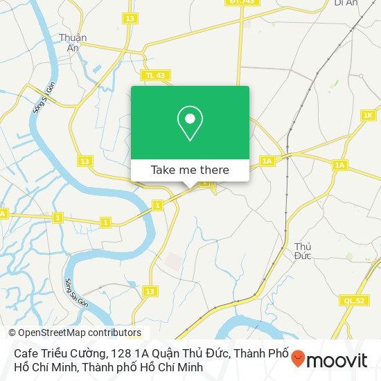 Bản đồ Cafe Triều Cường, 128 1A Quận Thủ Đức, Thành Phố Hồ Chí Minh
