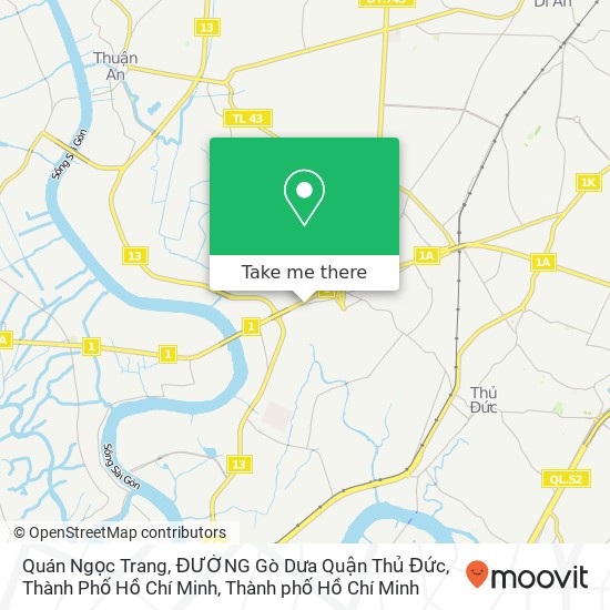 Bản đồ Quán Ngọc Trang, ĐƯỜNG Gò Dưa Quận Thủ Đức, Thành Phố Hồ Chí Minh