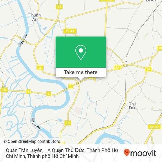 Bản đồ Quán Trân Luyên, 1A Quận Thủ Đức, Thành Phố Hồ Chí Minh