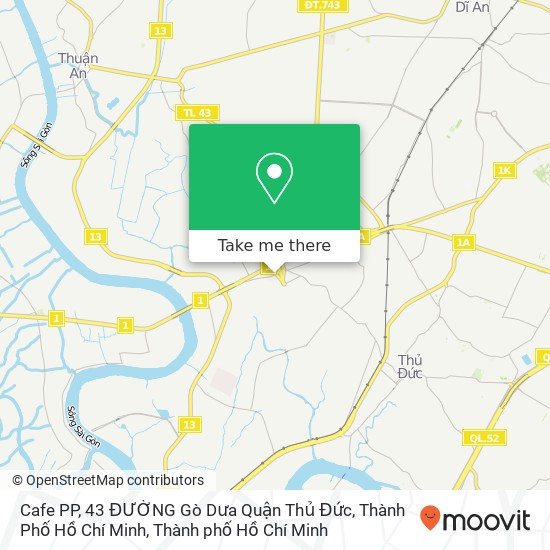 Bản đồ Cafe PP, 43 ĐƯỜNG Gò Dưa Quận Thủ Đức, Thành Phố Hồ Chí Minh