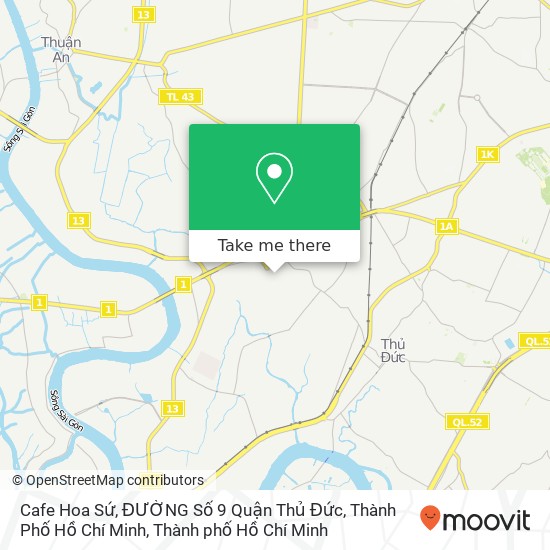 Bản đồ Cafe Hoa Sứ, ĐƯỜNG Số 9 Quận Thủ Đức, Thành Phố Hồ Chí Minh