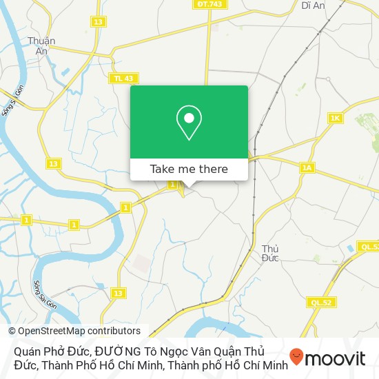 Bản đồ Quán Phở Đức, ĐƯỜNG Tô Ngọc Vân Quận Thủ Đức, Thành Phố Hồ Chí Minh