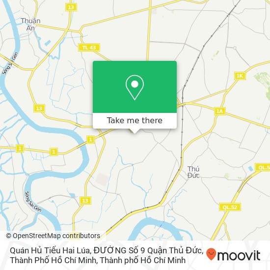 Bản đồ Quán Hủ Tiếu Hai Lúa, ĐƯỜNG Số 9 Quận Thủ Đức, Thành Phố Hồ Chí Minh
