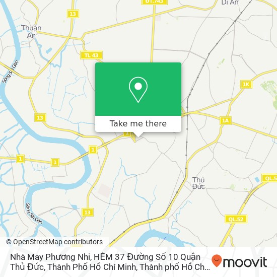Bản đồ Nhà May Phương Nhi, HẺM 37 Đường Số 10 Quận Thủ Đức, Thành Phố Hồ Chí Minh