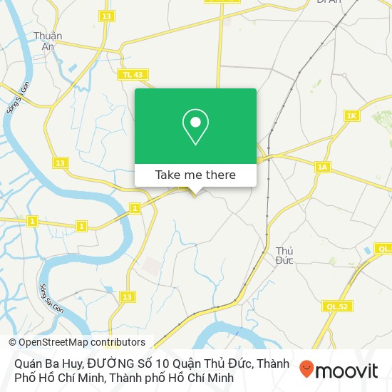 Bản đồ Quán Ba Huy, ĐƯỜNG Số 10 Quận Thủ Đức, Thành Phố Hồ Chí Minh