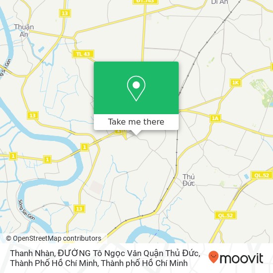 Bản đồ Thanh Nhàn, ĐƯỜNG Tô Ngọc Vân Quận Thủ Đức, Thành Phố Hồ Chí Minh