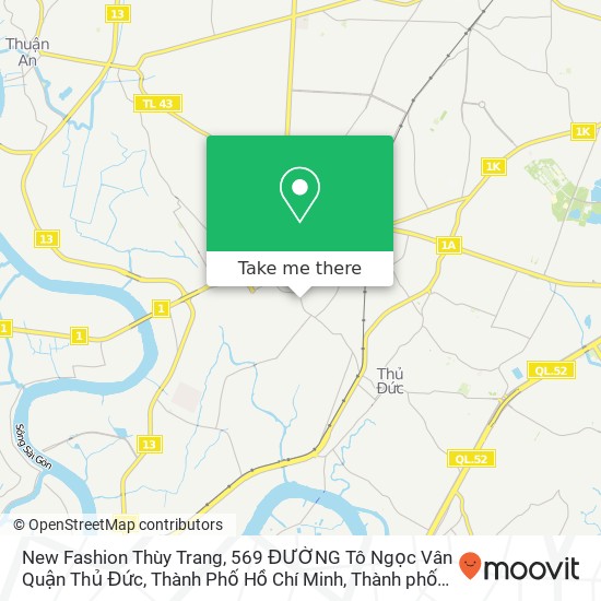 Bản đồ New Fashion Thùy Trang, 569 ĐƯỜNG Tô Ngọc Vân Quận Thủ Đức, Thành Phố Hồ Chí Minh