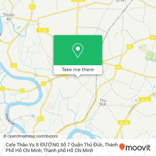 Bản đồ Cafe Thảo Vy, 8 ĐƯỜNG Số 7 Quận Thủ Đức, Thành Phố Hồ Chí Minh