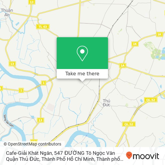 Bản đồ Cafe-Giải Khát Ngân, 547 ĐƯỜNG Tô Ngọc Vân Quận Thủ Đức, Thành Phố Hồ Chí Minh