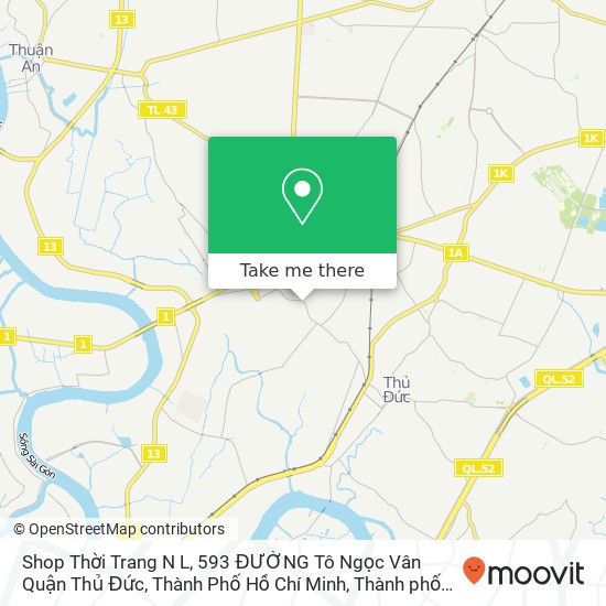 Bản đồ Shop Thời Trang N L, 593 ĐƯỜNG Tô Ngọc Vân Quận Thủ Đức, Thành Phố Hồ Chí Minh