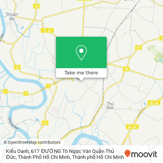 Bản đồ Kiều Oanh, 617 ĐƯỜNG Tô Ngọc Vân Quận Thủ Đức, Thành Phố Hồ Chí Minh