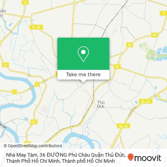 Bản đồ Nhà May Tâm, 36 ĐƯỜNG Phú Châu Quận Thủ Đức, Thành Phố Hồ Chí Minh