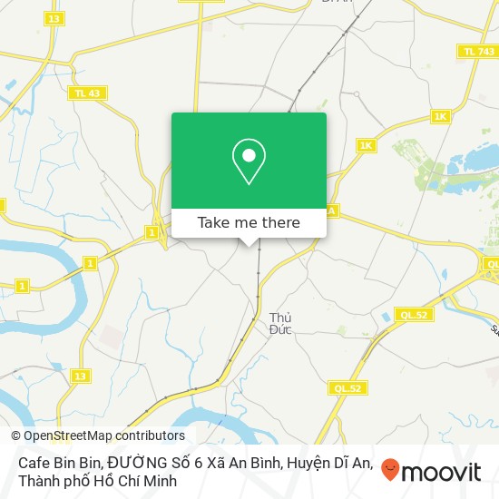 Bản đồ Cafe Bin Bin, ĐƯỜNG Số 6 Xã An Bình, Huyện Dĩ An