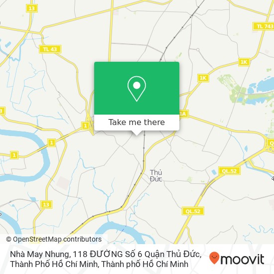 Bản đồ Nhà May Nhung, 118 ĐƯỜNG Số 6 Quận Thủ Đức, Thành Phố Hồ Chí Minh