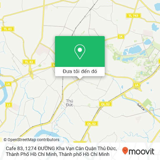Bản đồ Cafe 83, 1274 ĐƯỜNG Kha Vạn Cân Quận Thủ Đức, Thành Phố Hồ Chí Minh
