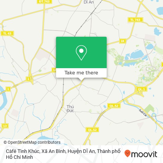 Bản đồ Càfê Tình Khúc, Xã An Bình, Huyện Dĩ An