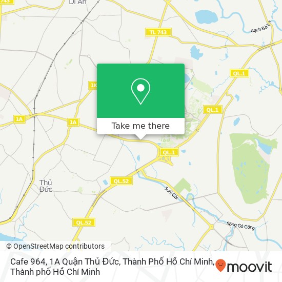 Bản đồ Cafe 964, 1A Quận Thủ Đức, Thành Phố Hồ Chí Minh