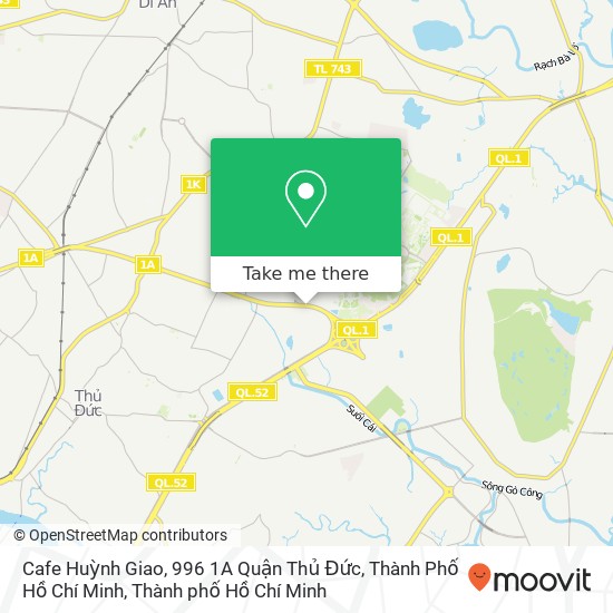 Bản đồ Cafe Huỳnh Giao, 996 1A Quận Thủ Đức, Thành Phố Hồ Chí Minh