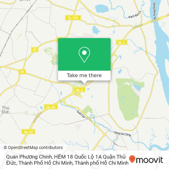 Bản đồ Quán Phương Chính, HẺM 18 Quốc Lộ 1A Quận Thủ Đức, Thành Phố Hồ Chí Minh