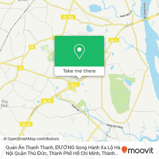 Bản đồ Quán Ăn Thanh Thanh, ĐƯỜNG Song Hành Xa Lộ Hà Nội Quận Thủ Đức, Thành Phố Hồ Chí Minh