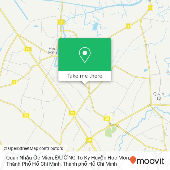 Bản đồ Quán Nhậu Ốc Miên, ĐƯỜNG Tô Ký Huyện Hóc Môn, Thành Phố Hồ Chí Minh