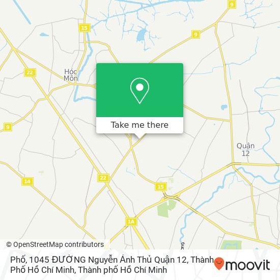 Bản đồ Phố, 1045 ĐƯỜNG Nguyễn Ảnh Thủ Quận 12, Thành Phố Hồ Chí Minh