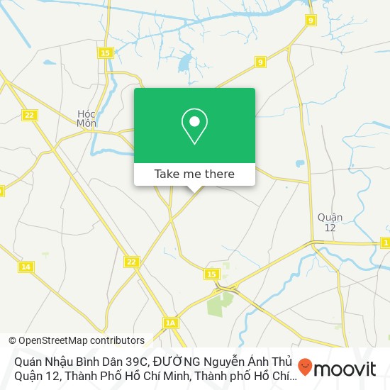 Bản đồ Quán Nhậu Bình Dân 39C, ĐƯỜNG Nguyễn Ảnh Thủ Quận 12, Thành Phố Hồ Chí Minh
