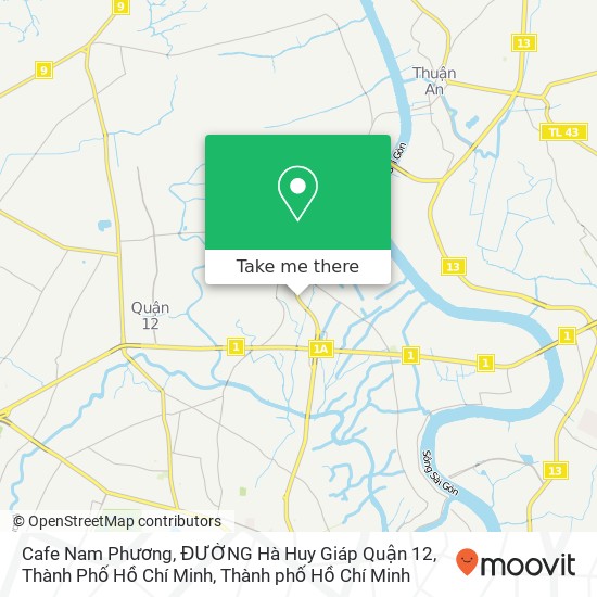 Bản đồ Cafe Nam Phương, ĐƯỜNG Hà Huy Giáp Quận 12, Thành Phố Hồ Chí Minh