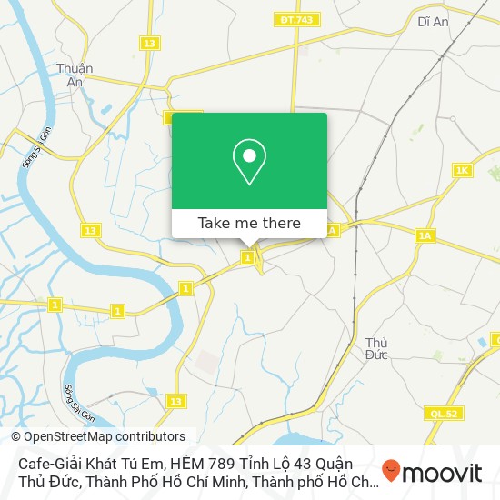 Bản đồ Cafe-Giải Khát Tú Em, HẺM 789 Tỉnh Lộ 43 Quận Thủ Đức, Thành Phố Hồ Chí Minh