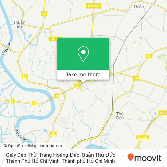 Bản đồ Giày Dép Thời Trang Hoàng Đào, Quận Thủ Đức, Thành Phố Hồ Chí Minh