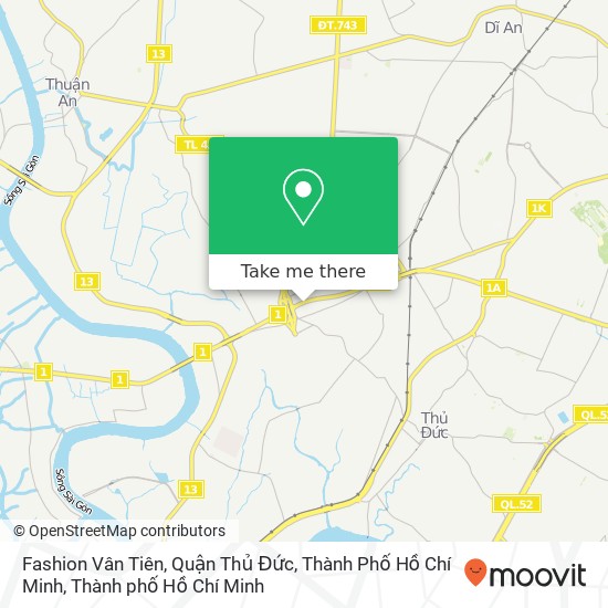 Bản đồ Fashion Vân Tiên, Quận Thủ Đức, Thành Phố Hồ Chí Minh